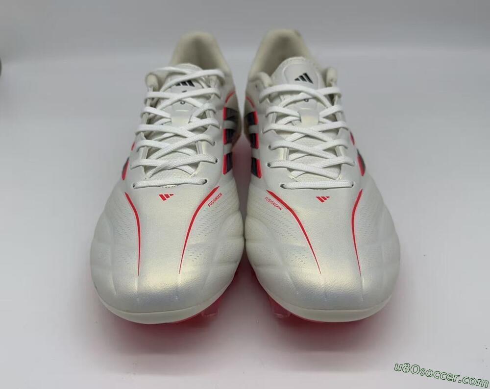 Adidas Copa Pure 2 FG Firm Ground Soccer Cleats - White/Crimson Red/Jet Black