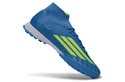Adidas F50 Elite Mid TF Artificial Turf Soccer Shoes - Blue/Electric Yellow/Cyan