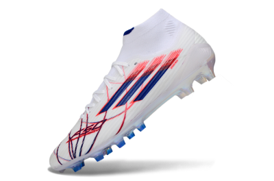 Adidas F50 Elite Mid FG Firm Ground Soccer Cleats - White/Electric Red/Deep Blue