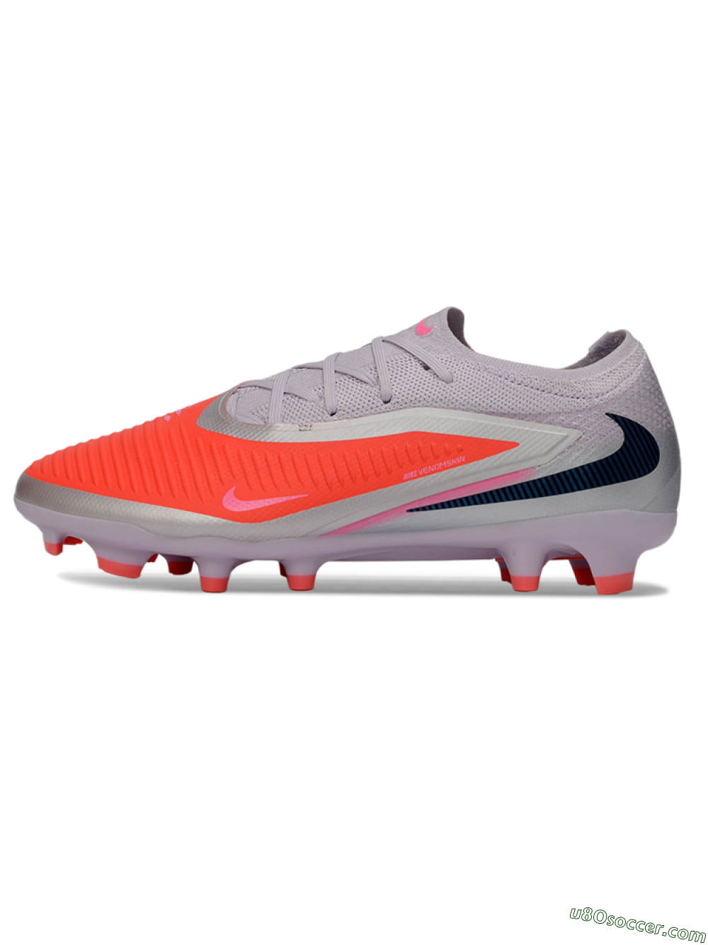 Nike Phantom 6 Elite Low FG Firm Ground Soccer Cleats - Pink/Electric Pink/Light Grey 2