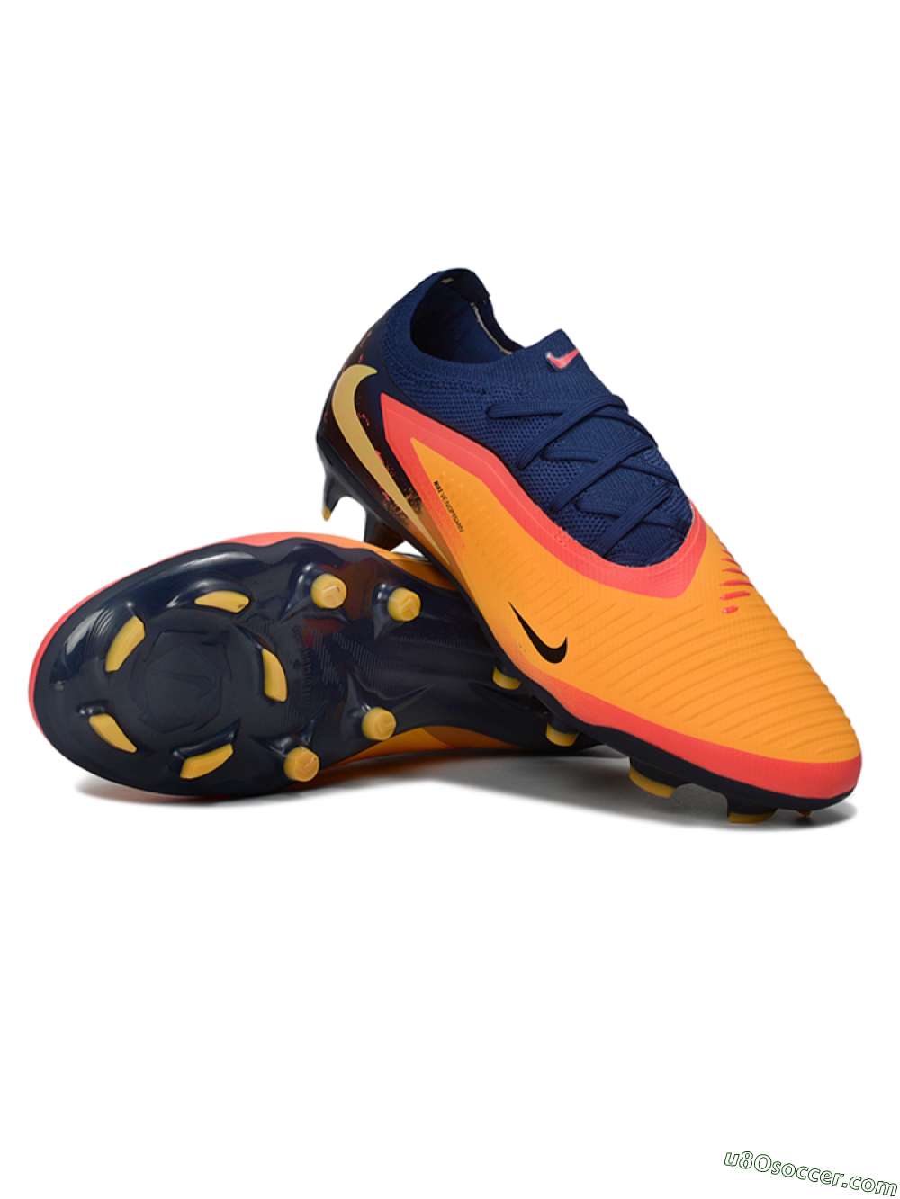Nike Phantom 6 Elite Low FG Firm Ground Soccer Cleats - Orange/Navy Blue/Crimson Red 3