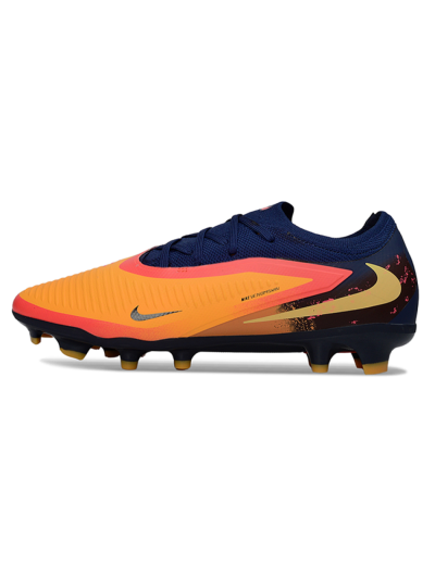 Nike Phantom 6 Elite Low FG Firm Ground Soccer Cleats - Orange/Navy Blue/Crimson Red