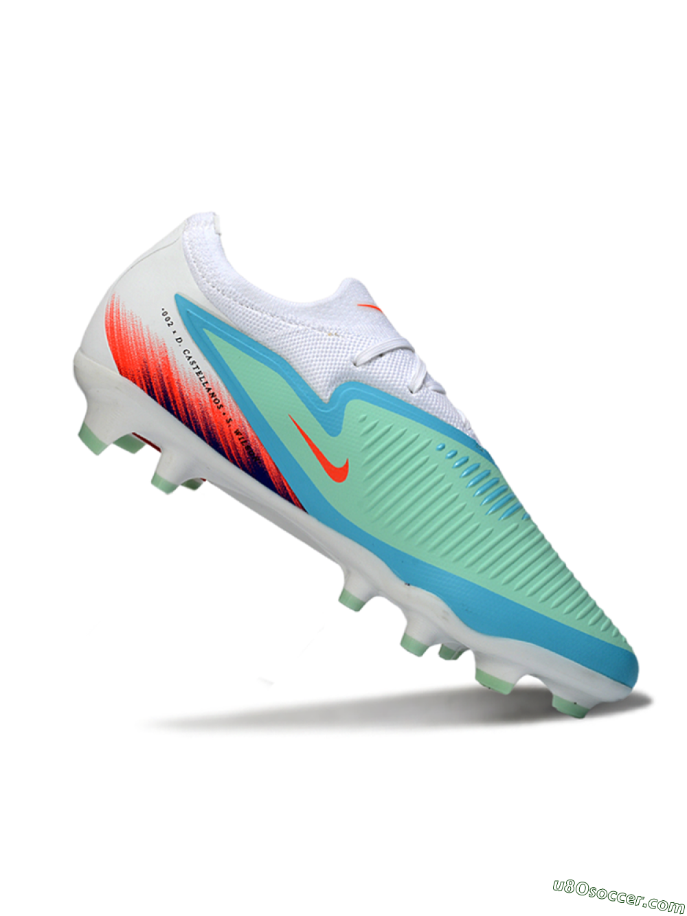 Nike Phantom 6 Elite Low FG Firm Ground Soccer Cleats - Aqua/Coral Burst/White Wave 4