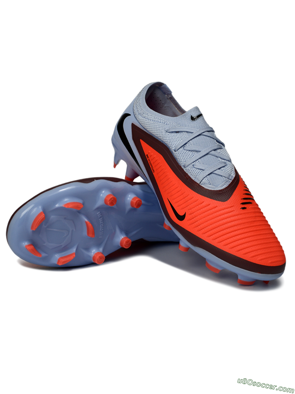 Nike Phantom 6 Elite Low FG Firm Ground Soccer Cleats - Orange/Sky Blue/Brick Red 3