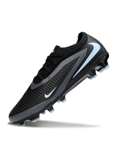Nike Phantom 6 Elite Low FG Firm Ground Soccer Cleats - Black/Cool Gray/Light Blue