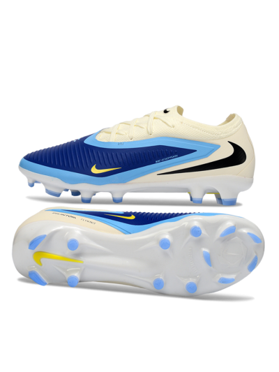 Nike Phantom 6 Elite Low FG Firm Ground Soccer Cleats - Blue/Sky Blue/Cream
