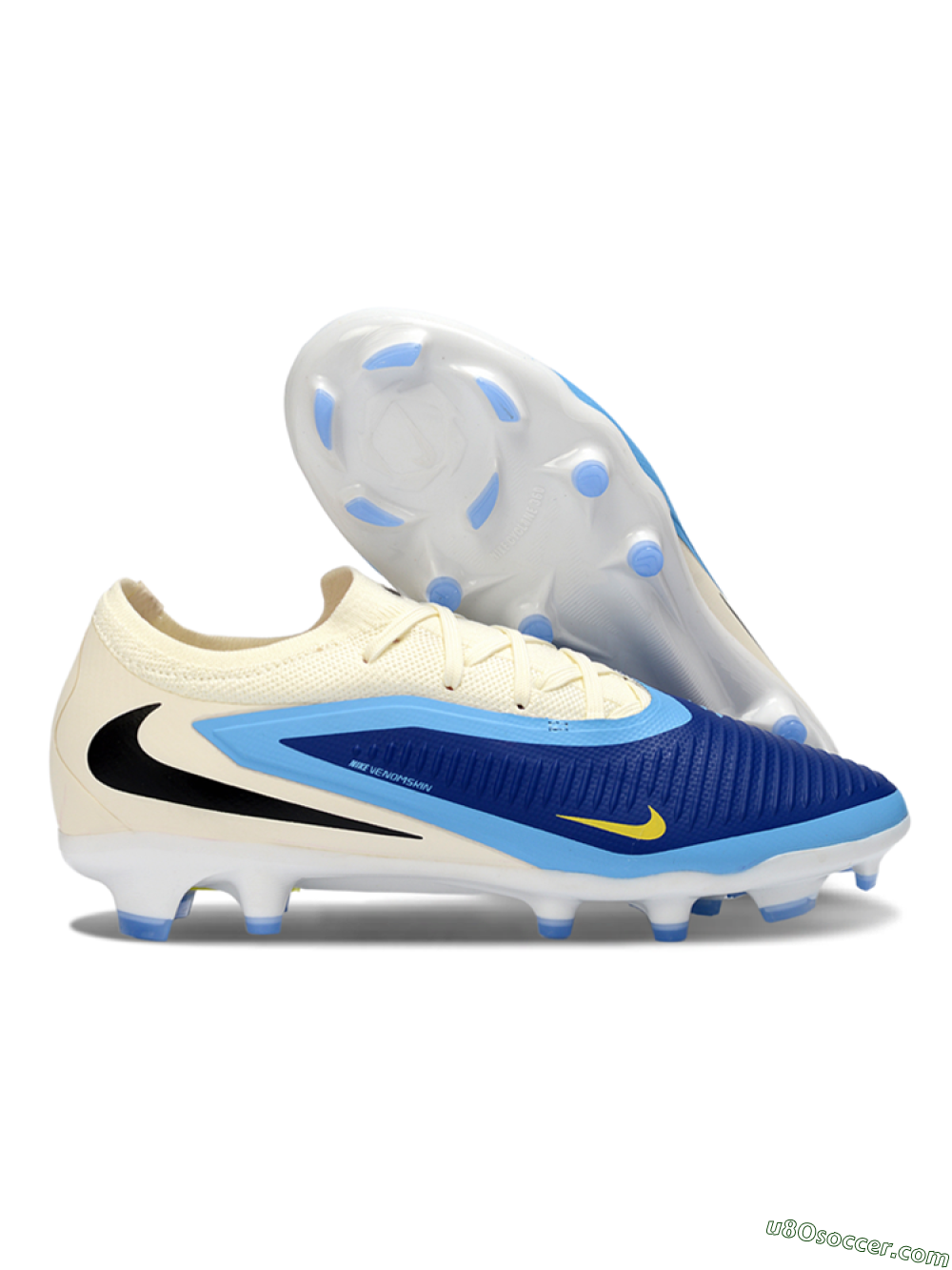 Nike Phantom 6 Elite Low FG Firm Ground Soccer Cleats - Blue/Sky Blue/Cream 1