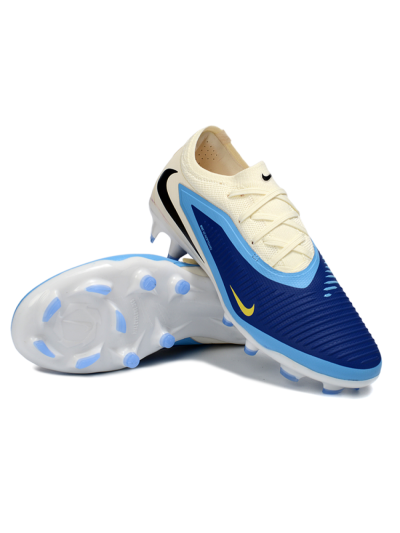 Nike Phantom 6 Elite Low FG Firm Ground Soccer Cleats - Blue/Sky Blue/Cream
