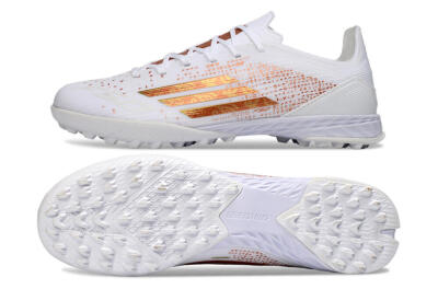 Adidas F50 Elite TF Artificial Turf Soccer Shoes - White/Rose Gold/Light Grey
