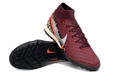 Nike Air Zoom Mercurial Superfly 10 Elite TF Artificial Turf Soccer Shoes - Red/Berry Red/Black Leopard