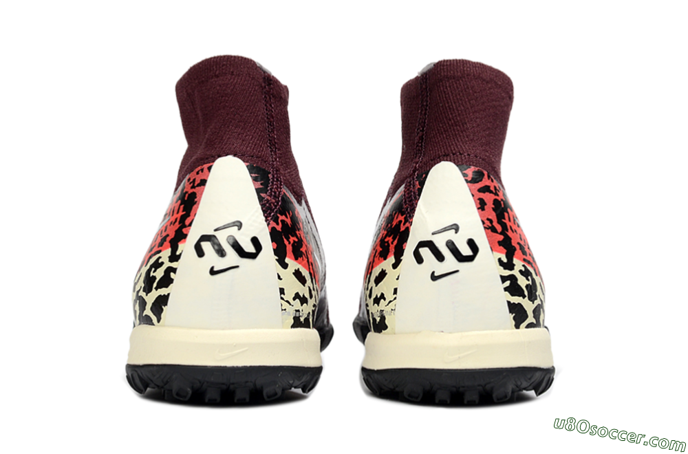 Nike Air Zoom Mercurial Superfly 10 Elite TF Artificial Turf Soccer Shoes - Red/Berry Red/Black Leopard 5