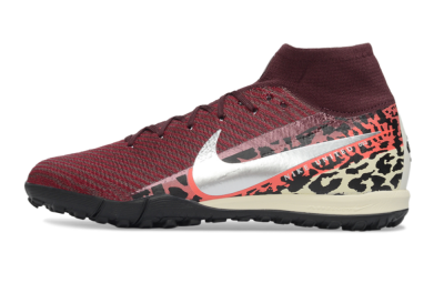 Nike Air Zoom Mercurial Superfly 10 Elite TF Artificial Turf Soccer Shoes - Red/Berry Red/Black Leopard