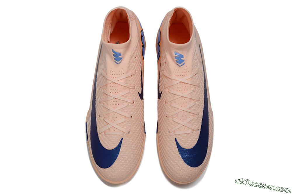 Nike Air Zoom Mercurial Superfly 10 Elite TF Artificial Turf Soccer Shoes - Peach/Royal Blue/Soft Coral 4