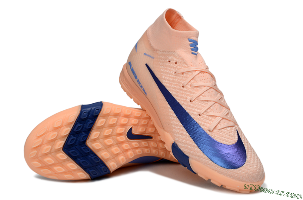 Nike Air Zoom Mercurial Superfly 10 Elite TF Artificial Turf Soccer Shoes - Peach/Royal Blue/Soft Coral 3