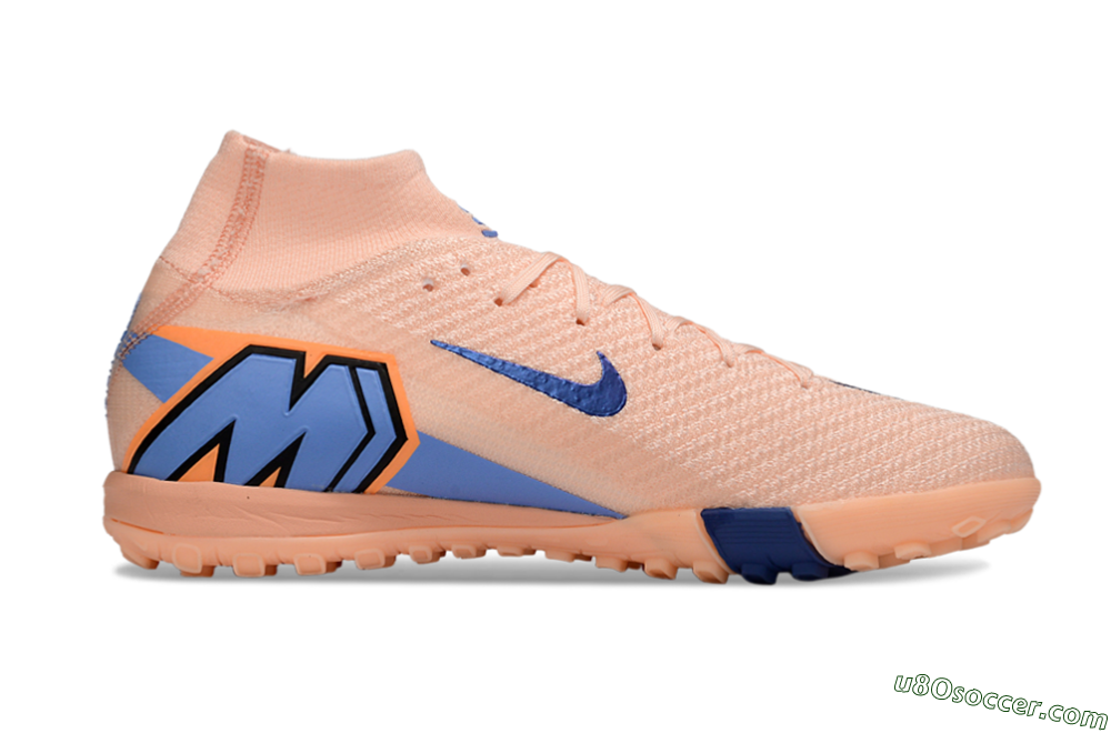 Nike Air Zoom Mercurial Superfly 10 Elite TF Artificial Turf Soccer Shoes - Peach/Royal Blue/Soft Coral 7