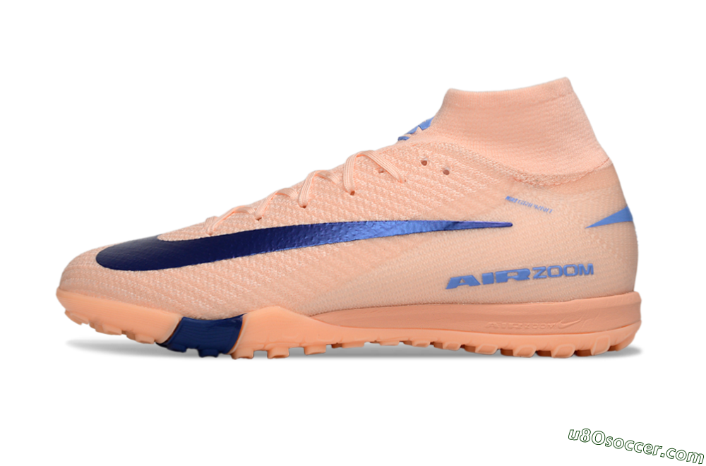 Nike Air Zoom Mercurial Superfly 10 Elite TF Artificial Turf Soccer Shoes - Peach/Royal Blue/Soft Coral 2