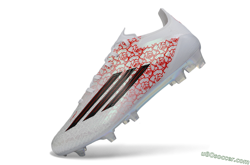 Adidas F50 Elite FG Firm Ground Soccer Cleats - White/Crimson Rose/Iridescent Sparkle 5