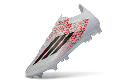 Adidas F50 Elite FG Firm Ground Soccer Cleats - White/Crimson Rose/Iridescent Sparkle