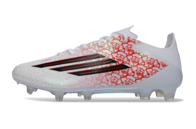 Adidas F50 Elite FG Firm Ground Soccer Cleats - White/Crimson Rose/Iridescent Sparkle