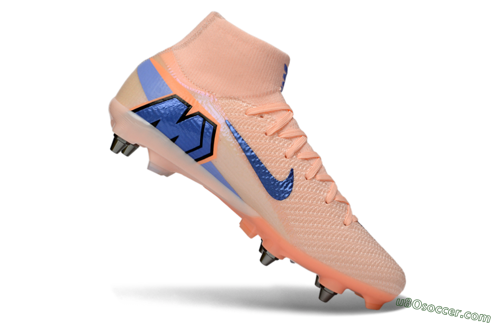Nike Air Zoom Mercurial Superfly 10 Elite SG Soft Ground Soccer Cleats - Peach/Coral Blast/Deep Blue 4