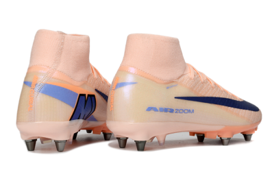 Nike Air Zoom Mercurial Superfly 10 Elite SG Soft Ground Soccer Cleats - Peach/Coral Blast/Deep Blue