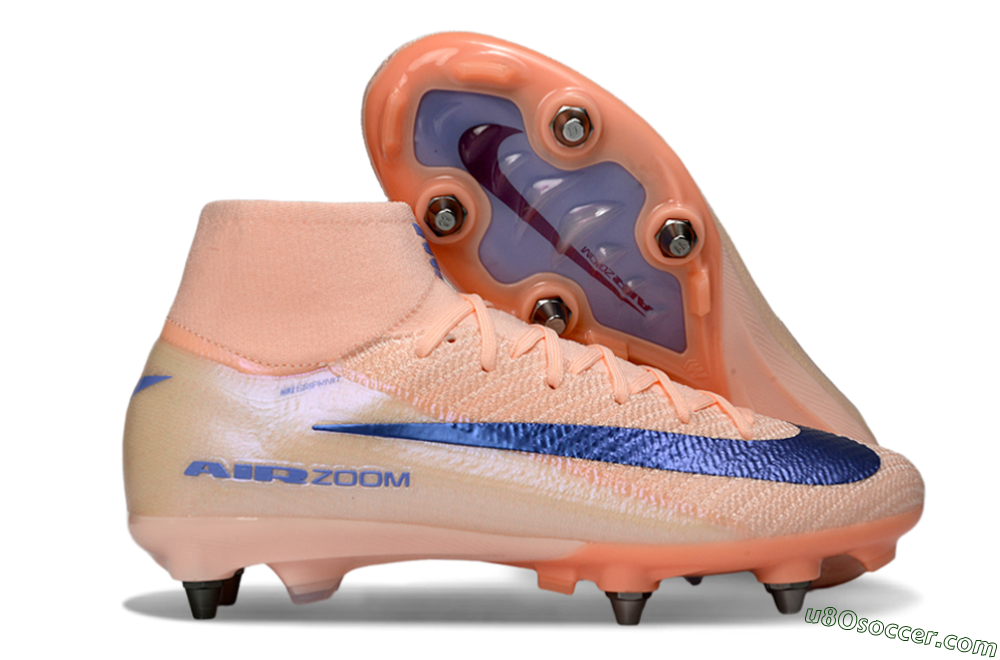 Nike Air Zoom Mercurial Superfly 10 Elite SG Soft Ground Soccer Cleats - Peach/Coral Blast/Deep Blue 1