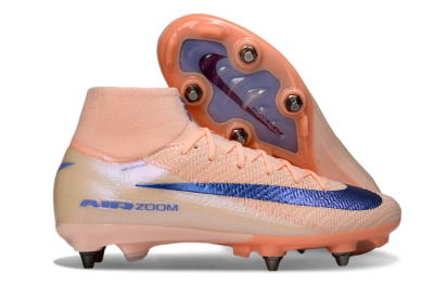Nike Air Zoom Mercurial Superfly 10 Elite SG Soft Ground Soccer Cleats - Peach/Coral Blast/Deep Blue