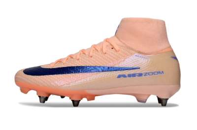 Nike Air Zoom Mercurial Superfly 10 Elite SG Soft Ground Soccer Cleats - Peach/Coral Blast/Deep Blue