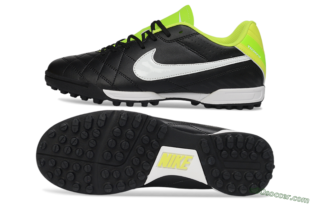 Nike Tiempo Legend Ligera 5 TF Artificial Turf Soccer Shoes - Black/Lime Green/White 0