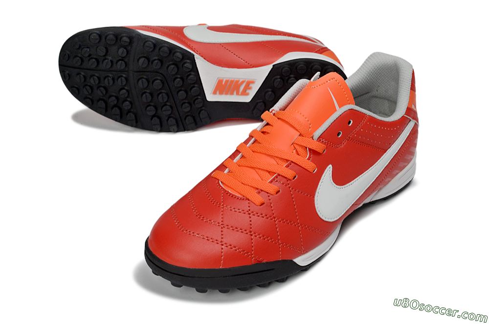 Nike Tiempo Legend Ligera 5 TF Artificial Turf Soccer Shoes - Red/Fiery Sunset/Classic Charcoal 3