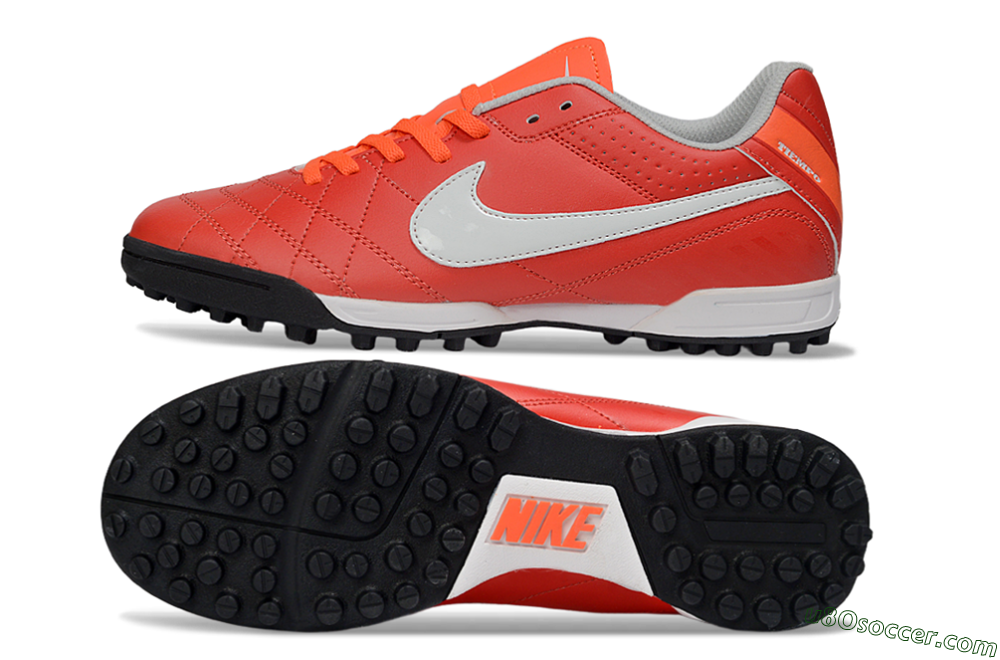 Nike Tiempo Legend Ligera 5 TF Artificial Turf Soccer Shoes - Red/Fiery Sunset/Classic Charcoal 0