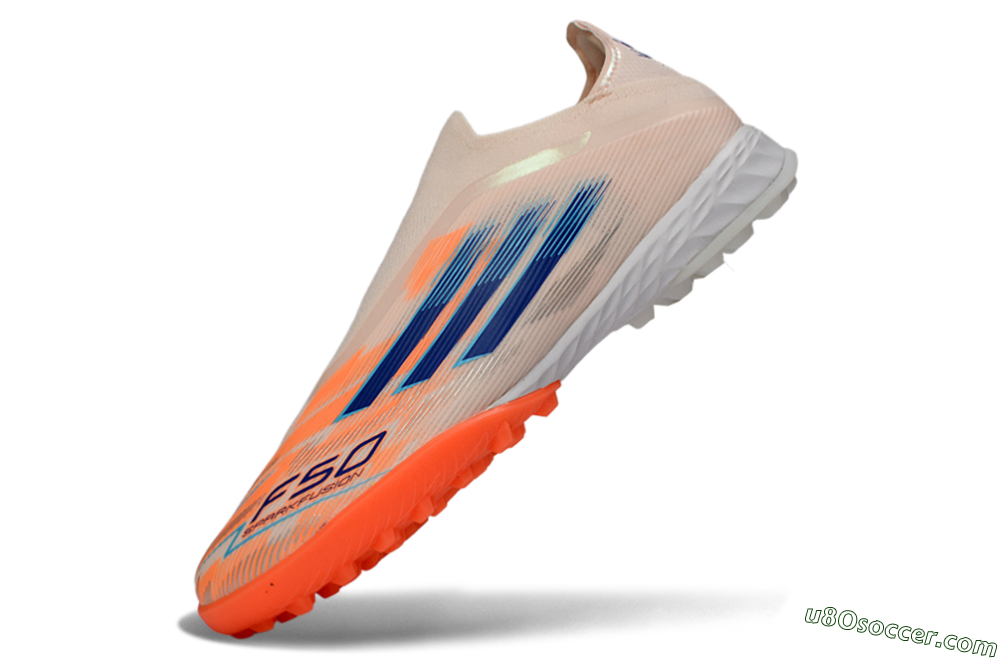 Adidas F50 Pro Laceless TF Artificial Turf Soccer Shoes - Pink/Coral Splash/Deep Ocean 5