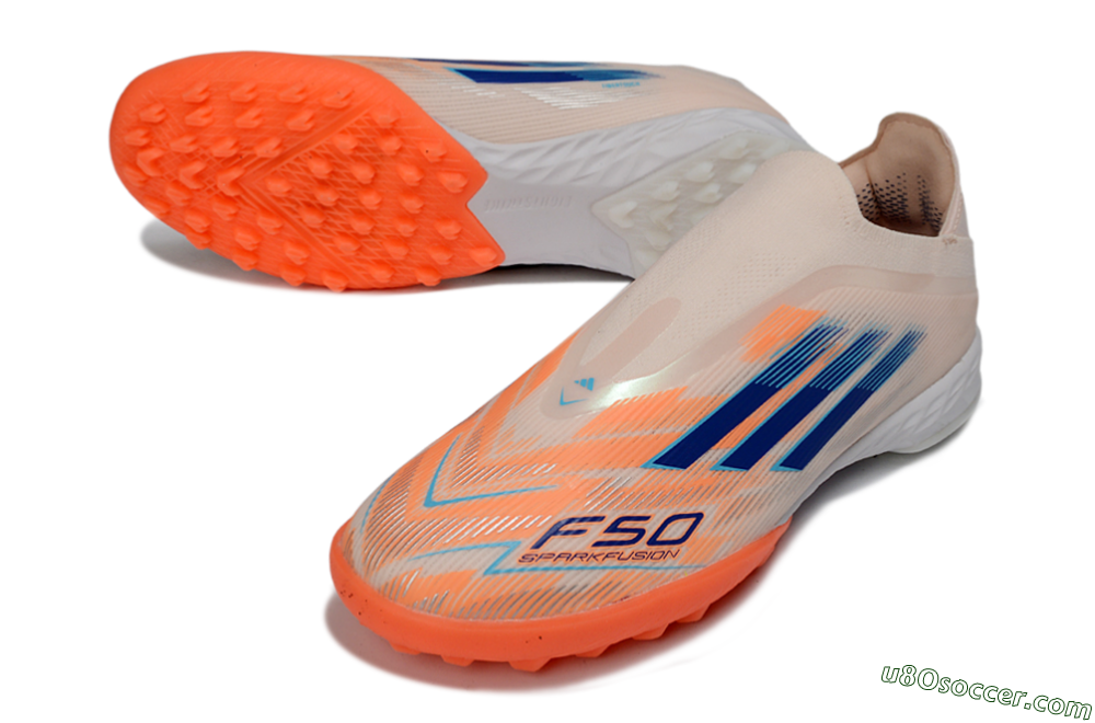 Adidas F50 Pro Laceless TF Artificial Turf Soccer Shoes - Pink/Coral Splash/Deep Ocean 3