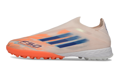 Adidas F50 Pro Laceless TF Artificial Turf Soccer Shoes - Pink/Coral Splash/Deep Ocean