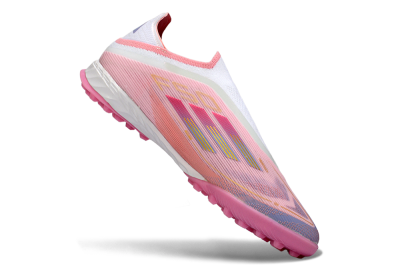 Adidas F50 Pro Laceless TF Artificial Turf Soccer Shoes - Pink/Blush Pink/Soft Coral