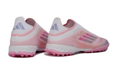 Adidas F50 Pro Laceless TF Artificial Turf Soccer Shoes - Pink/Blush Pink/Soft Coral
