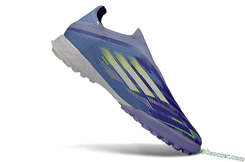 Adidas F50 Pro Laceless TF Artificial Turf Soccer Shoes - Purple/Vibrant Lilac/Neon Yellow 4