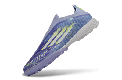 Adidas F50 Pro Laceless TF Artificial Turf Soccer Shoes - Purple/Vibrant Lilac/Neon Yellow