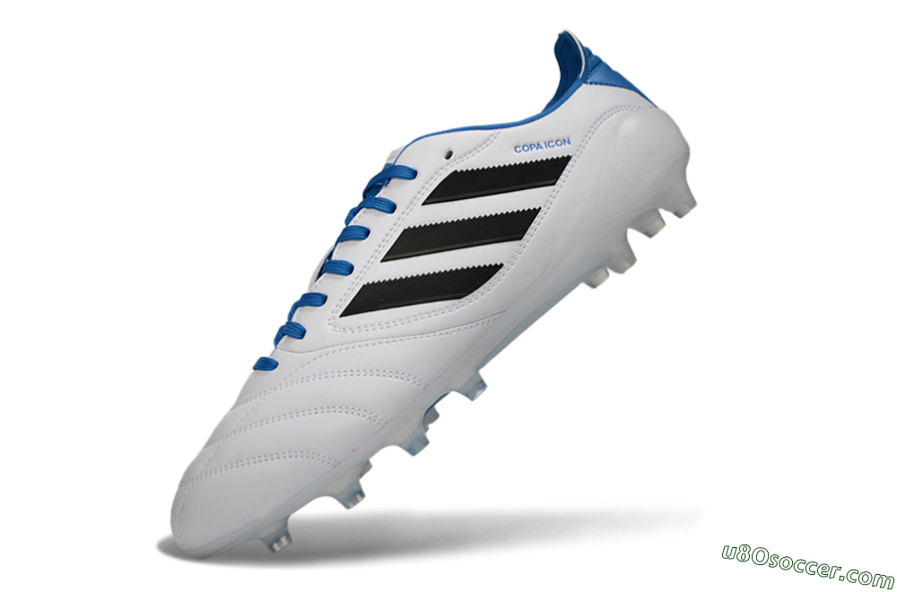 Adidas Copa Icon 2 FG Firm Ground Soccer Cleats - White/Electric Blue/Black 5