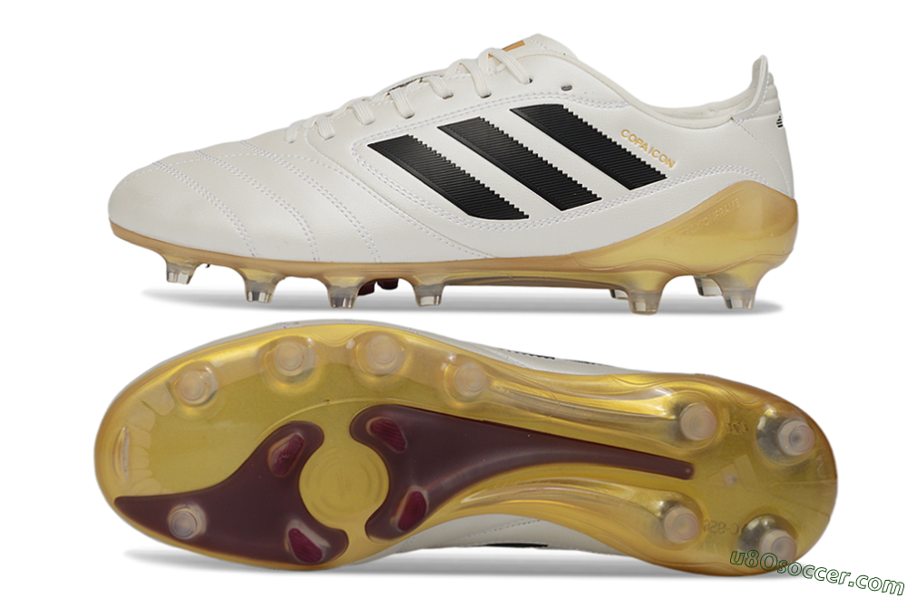 Adidas Copa Icon 2 FG Firm Ground Soccer Cleats - White/Black/Gold 0