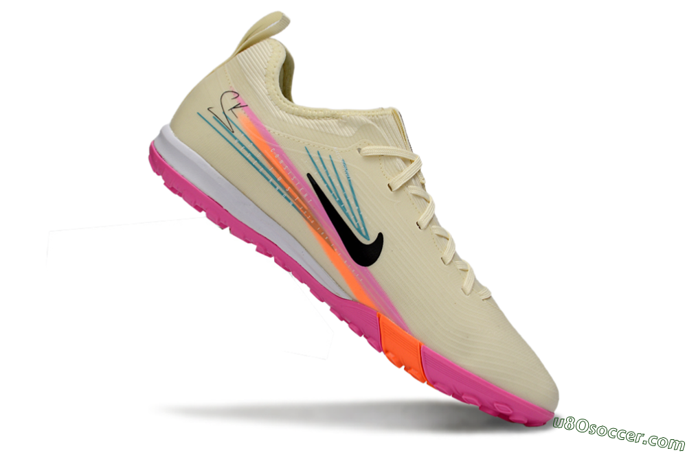 Nike Air Zoom Mercurial Vapor 16 Pro TF Artificial Turf Soccer Shoes - Beige/Neon Pink/Luminous Orange 5