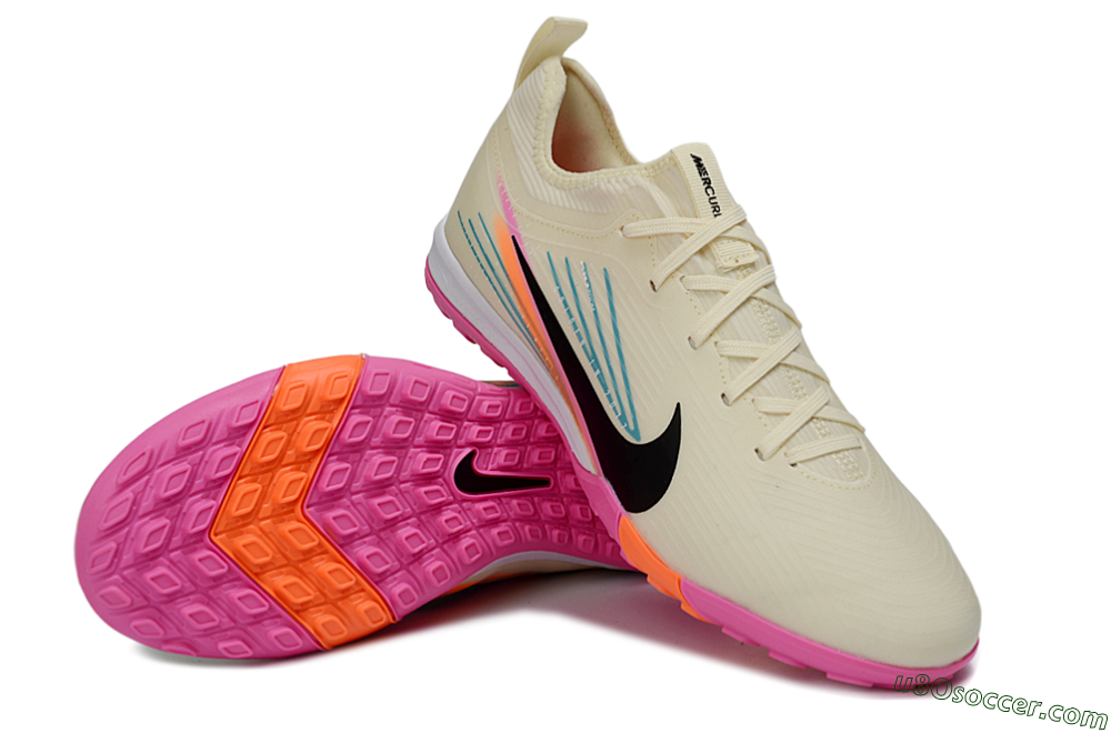 Nike Air Zoom Mercurial Vapor 16 Pro TF Artificial Turf Soccer Shoes - Beige/Neon Pink/Luminous Orange 4