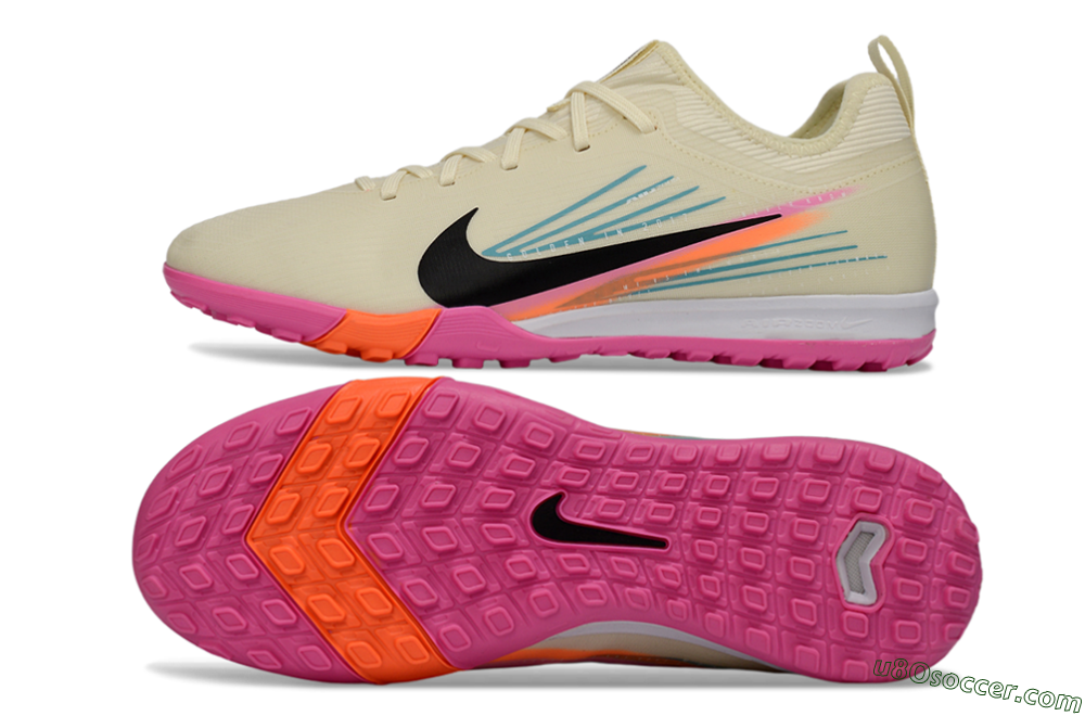 Nike Air Zoom Mercurial Vapor 16 Pro TF Artificial Turf Soccer Shoes - Beige/Neon Pink/Luminous Orange 0