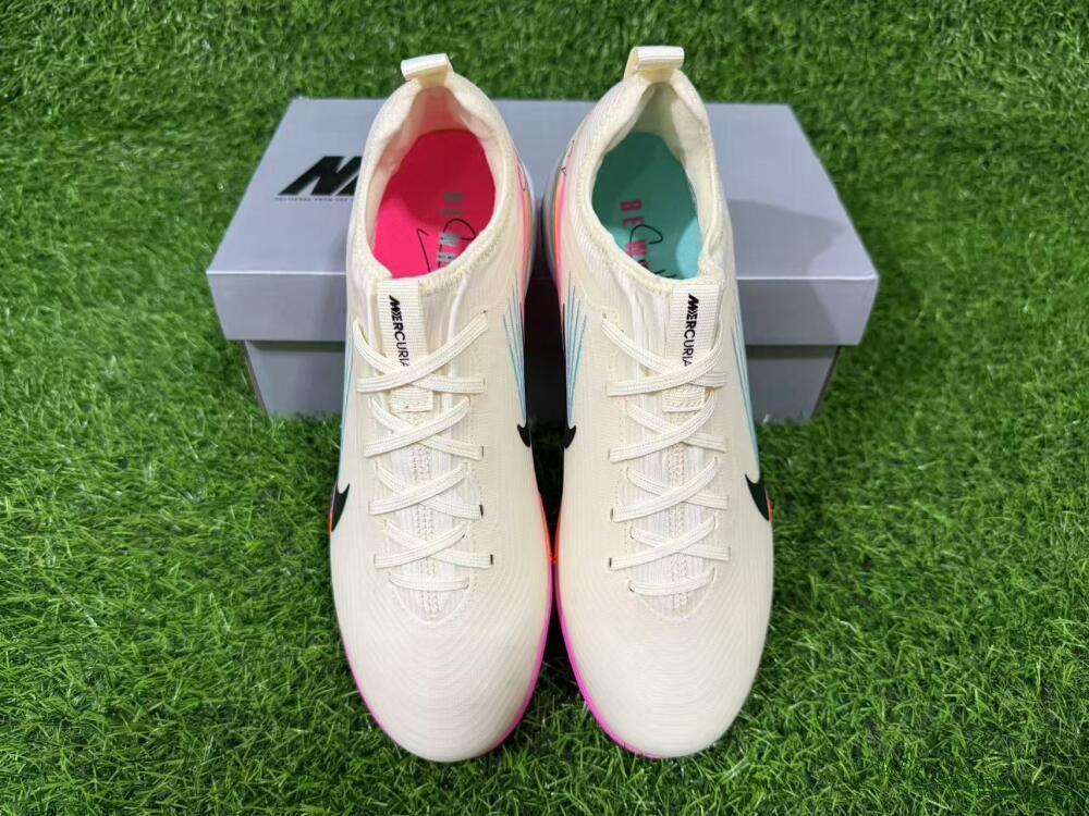 Nike Air Zoom Mercurial Vapor 16 Pro TF Artificial Turf Soccer Shoes - Beige/Neon Pink/Luminous Orange