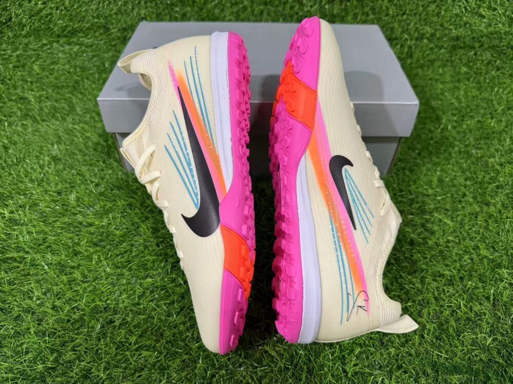 Nike Air Zoom Mercurial Vapor 16 Pro TF Artificial Turf Soccer Shoes - Beige/Neon Pink/Luminous Orange
