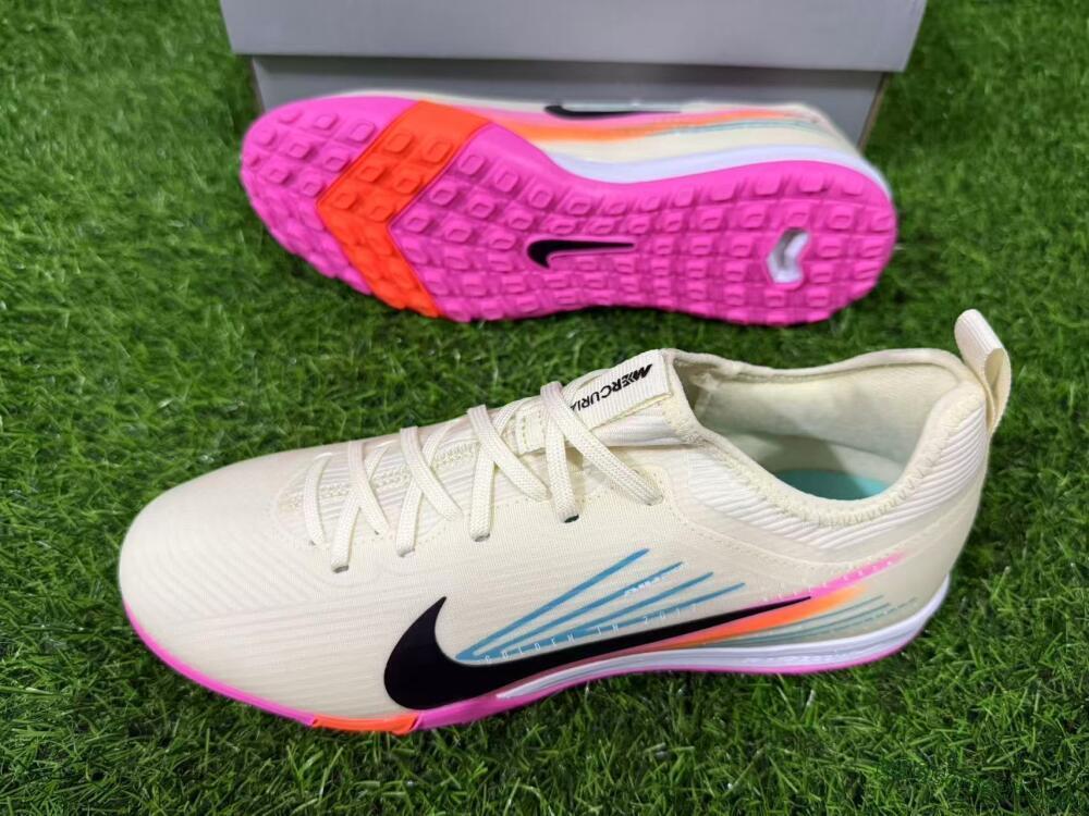 Nike Air Zoom Mercurial Vapor 16 Pro TF Artificial Turf Soccer Shoes - Beige/Neon Pink/Luminous Orange