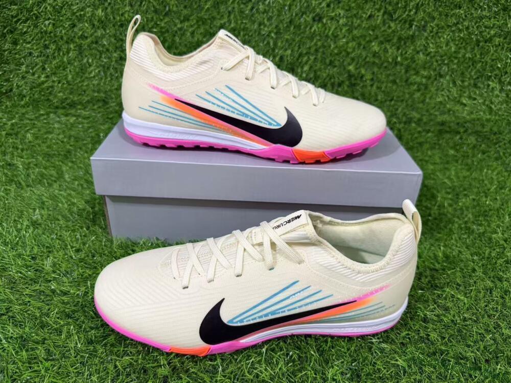 Nike Air Zoom Mercurial Vapor 16 Pro TF Artificial Turf Soccer Shoes - Beige/Neon Pink/Luminous Orange