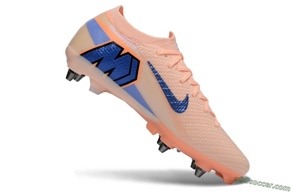 Nike Air Zoom Mercurial Vapor 16 Elite SG Soft Ground Soccer Cleats - Peach/Royal Blue/Pastel Orange 4