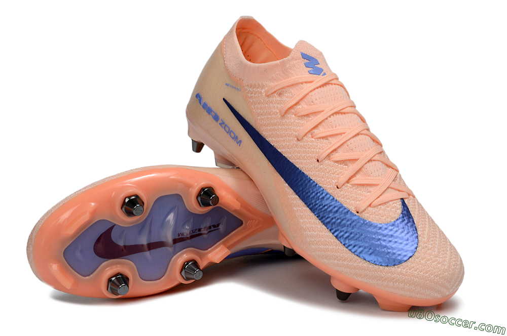 Nike Air Zoom Mercurial Vapor 16 Elite SG Soft Ground Soccer Cleats - Peach/Royal Blue/Pastel Orange 3