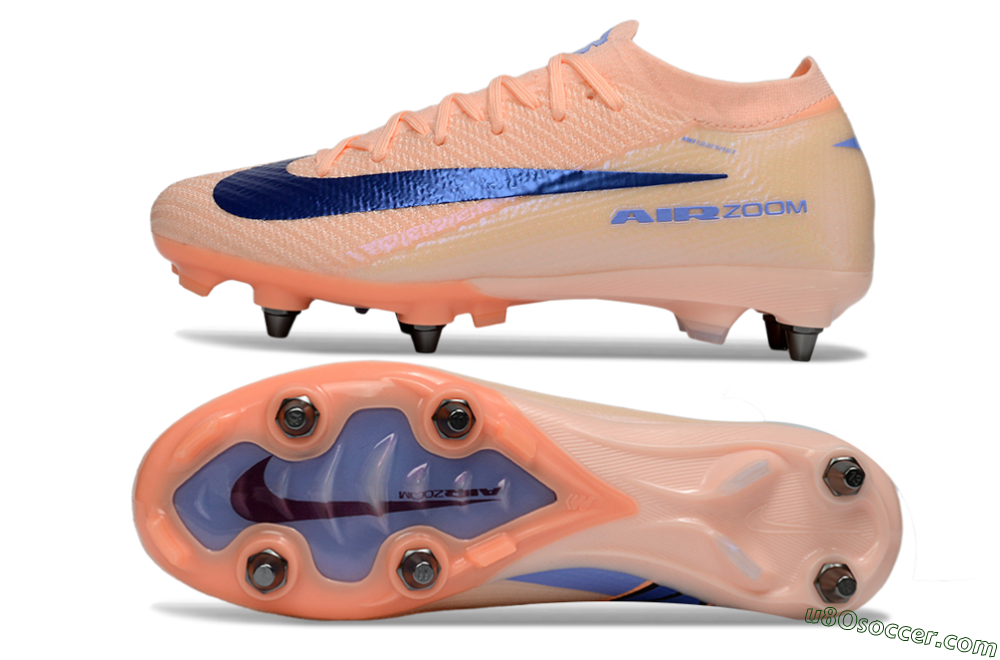 Nike Air Zoom Mercurial Vapor 16 Elite SG Soft Ground Soccer Cleats - Peach/Royal Blue/Pastel Orange 0